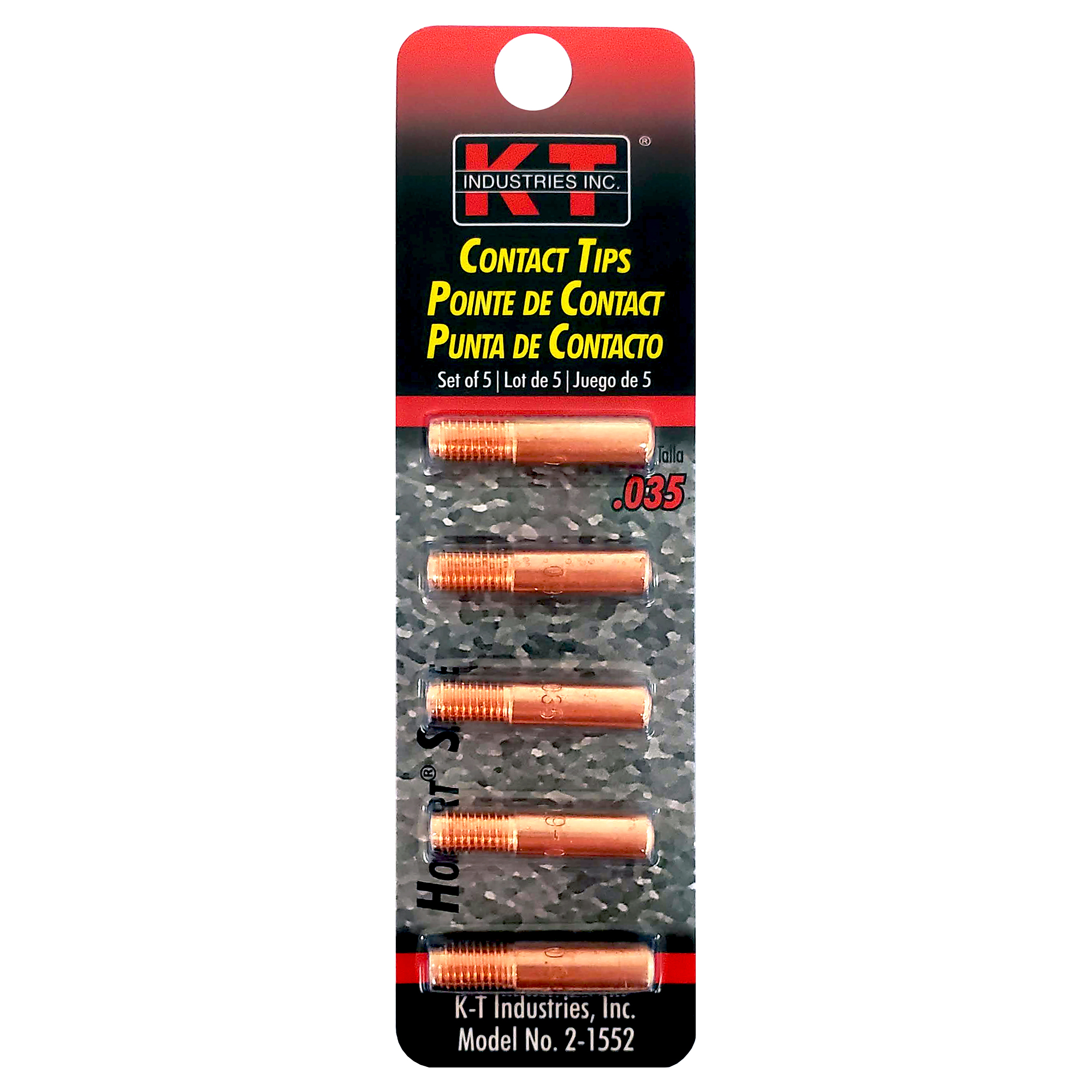 K-T Industries Contact Tips — 0.035in., Fits 2-1560/2-1561 Adaptors, 5 Pk., Model# 2-1552